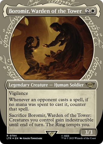 Boromir, Warden of the Tower (Showcase) (Surge Foil) [The Lord of the Rings: Tales of Middle-Earth] Magic: The Gathering