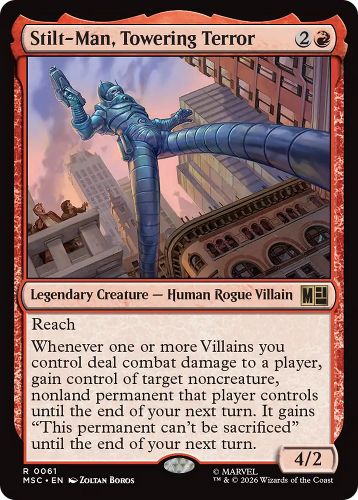Stilt-Man, Towering Terror (Surge Foil) [Marvel Super Heroes Commander] Magic: The Gathering