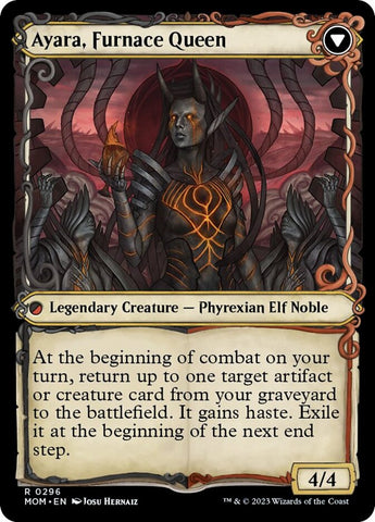 Ayara, Widow of the Realm // Ayara, Furnace Queen (Showcase Planar Booster Fun) [March of the Machine] Magic: The Gathering