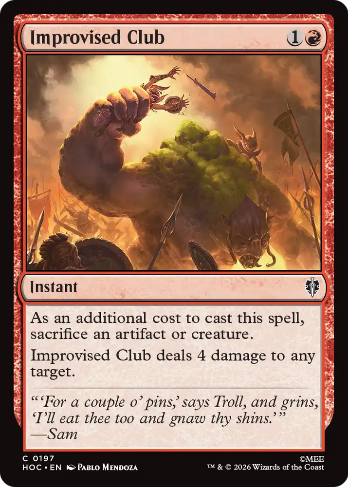 Improvised Club [The Hobbit: Eternal-Legal] Magic: The Gathering