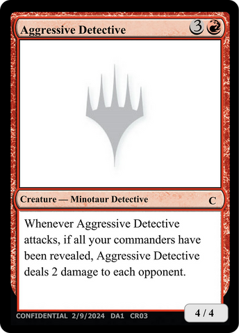 Aggressive Detective [Unknown Event] Magic: The Gathering