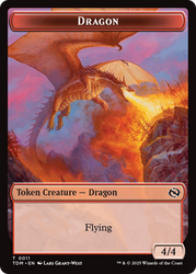 Dragon (0011) // Warrior Double-Sided Token [Tarkir: Dragonstorm Tokens] Magic: The Gathering