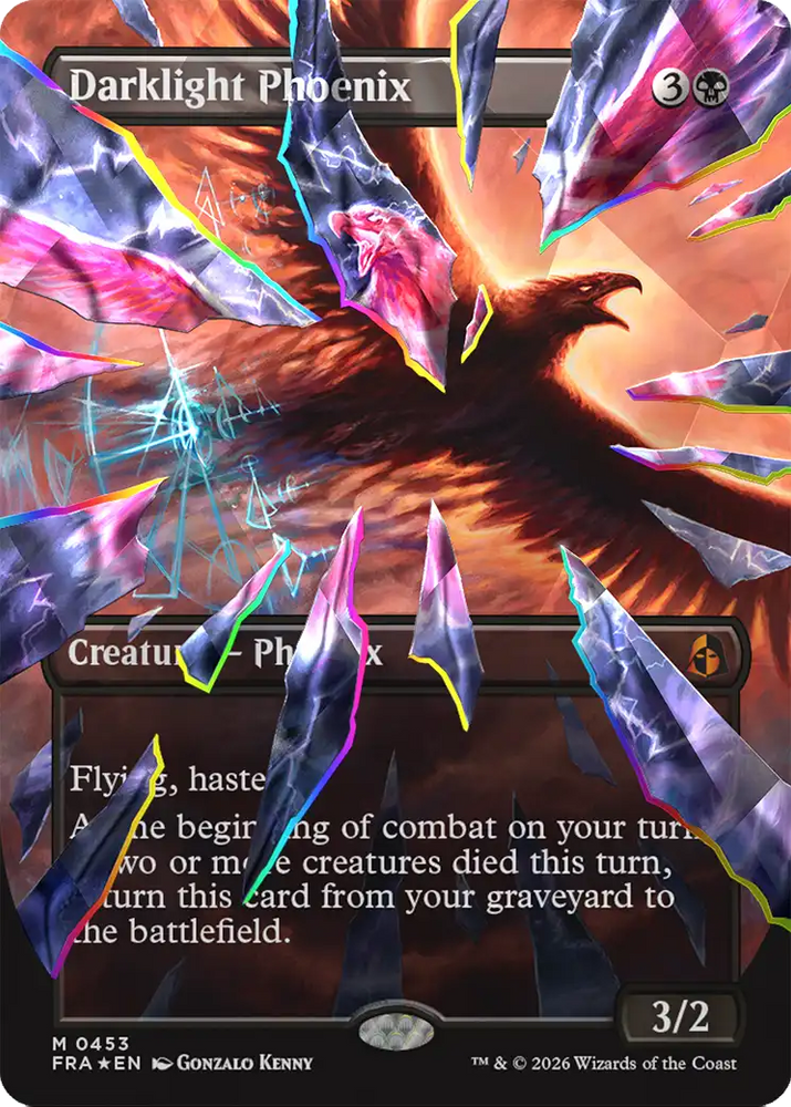 Darklight Phoenix (Borderless) (Facet Foil) (0453) [Reality Fracture] Magic: The Gathering