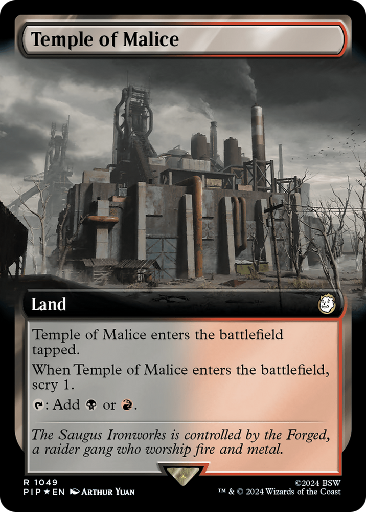 Temple of Malice (Extended Art) (Surge Foil) [Fallout] Magic: The Gathering