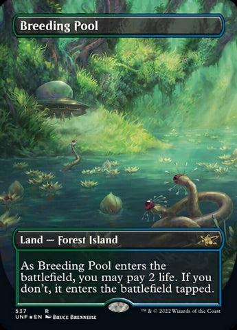 Breeding Pool (Borderless) (Galaxy Foil) [Unfinity] Magic: The Gathering
