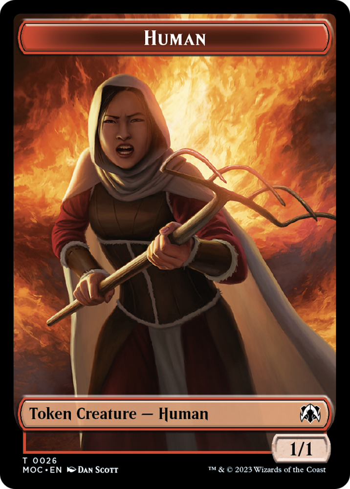 Squid // Human (26) Double-Sided Token [March of the Machine Commander Tokens] Magic: The Gathering