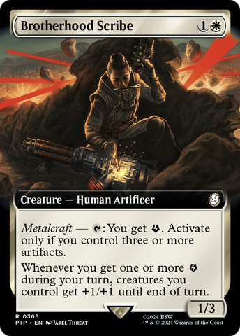 Brotherhood Scribe (Extended Art) [Fallout] Magic: The Gathering