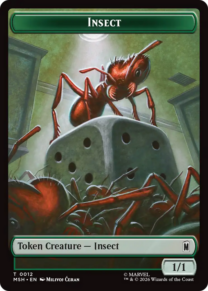 Insect // Clue Double-Sided Token [Marvel Super Heroes Tokens] Magic: The Gathering
