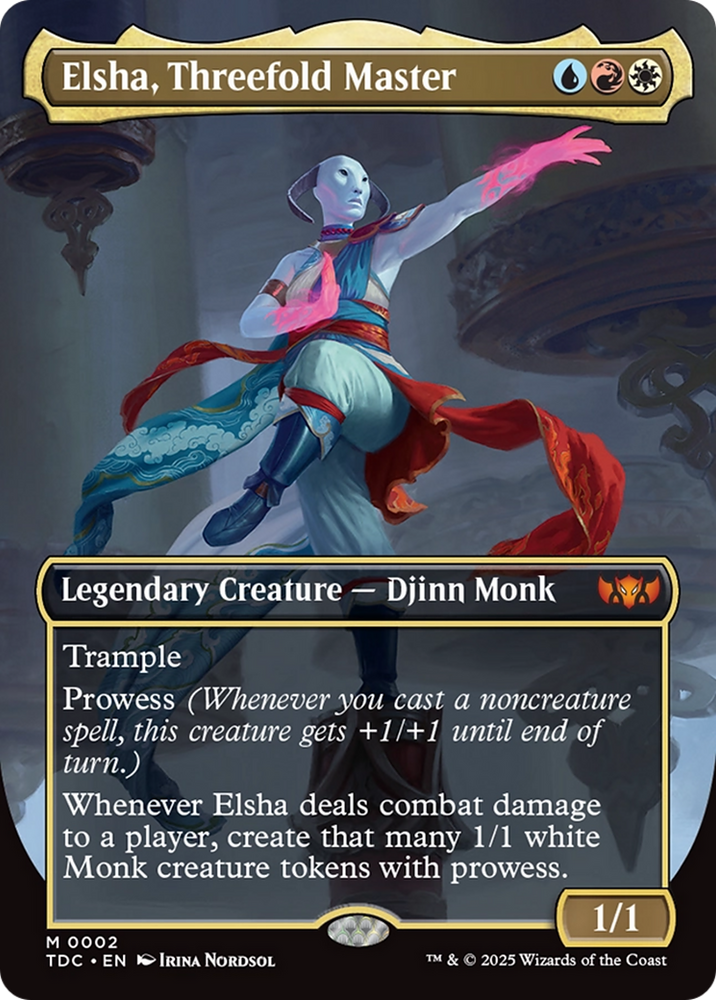 Elsha, Threefold Master (Borderless) [Tarkir: Dragonstorm Commander] Magic: The Gathering