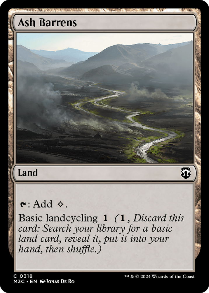 Ash Barrens (Ripple Foil) [Modern Horizons 3 Commander] Magic: The Gathering