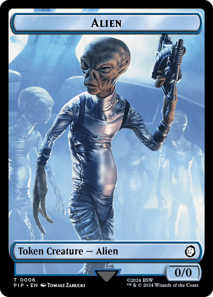 Alien // Clue Double-Sided Token [Fallout Tokens] Magic: The Gathering