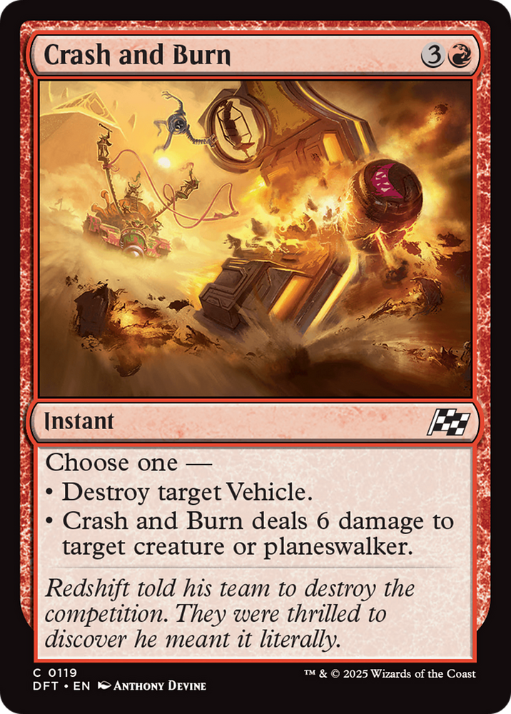 Crash and Burn [Aetherdrift] Magic: The Gathering