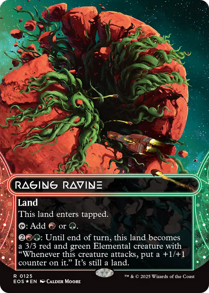 Raging Ravine (0125) (Borderless) (Galaxy Foil) [Edge of Eternities: Stellar Sights] Magic: The Gathering