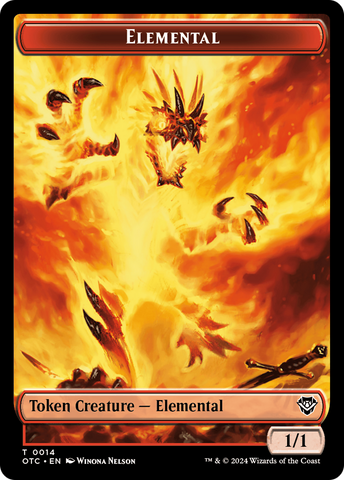 Bird Illusion // Elemental (0014) Double-Sided Token [Outlaws of Thunder Junction Commander Tokens] Magic: The Gathering