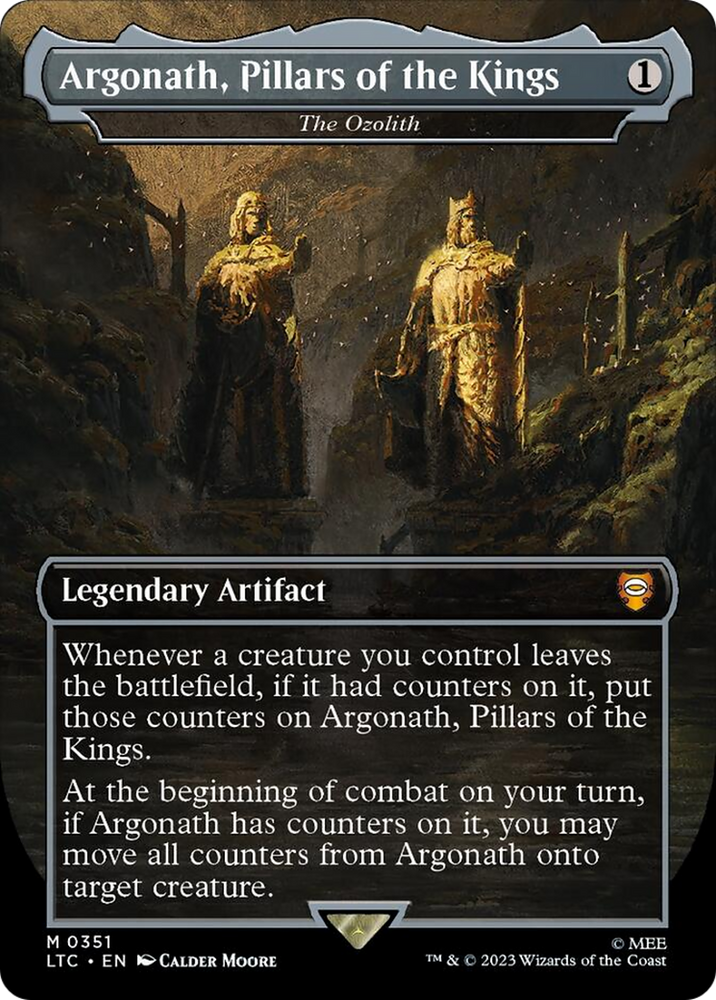 Argonath, Pillars of the Kings - The Ozolith (Borderless) (Surge Foil) [The Lord of the Rings: Tales of Middle-Earth Commander] Magic: The Gathering