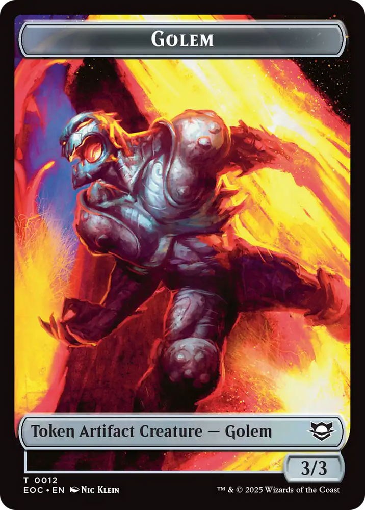 Golem (0012) // Golem (0014) Double-Sided Token [Edge of Eternities Commander Tokens] Magic: The Gathering