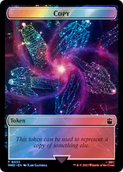 Copy // Alien Warrior Double-Sided Token (Surge Foil) [Doctor Who Tokens] Magic: The Gathering