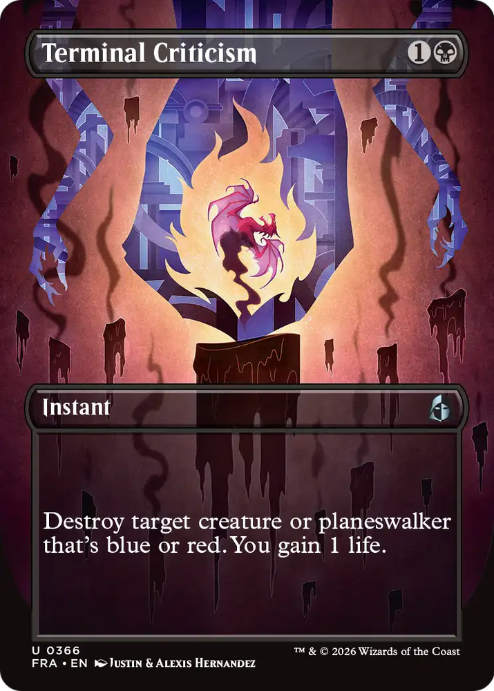 Terminal Criticism (Borderless) [Reality Fracture] Magic: The Gathering
