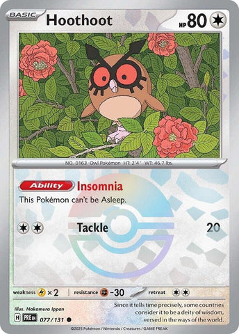 Hoothoot (077/131) (Poke Ball Pattern) [Scarlet & Violet: Prismatic Evolutions] Pokémon