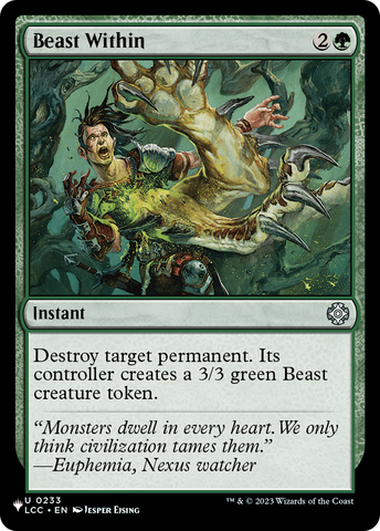 Beast Within (LCC) [The List] Magic: The Gathering