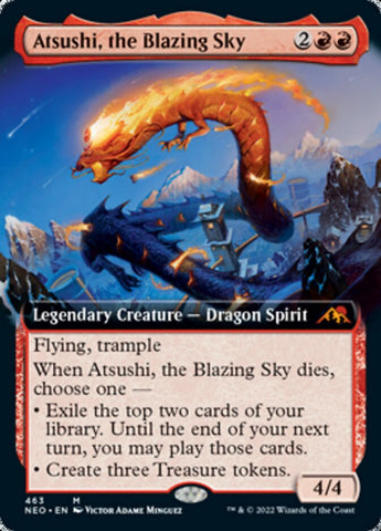 Atsushi, the Blazing Sky (Extended Art) [Kamigawa: Neon Dynasty] Magic: The Gathering