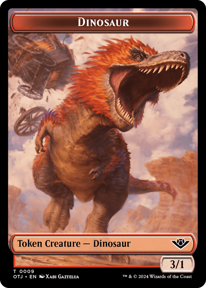 Dinosaur Token [Outlaws of Thunder Junction Tokens] Magic: The Gathering