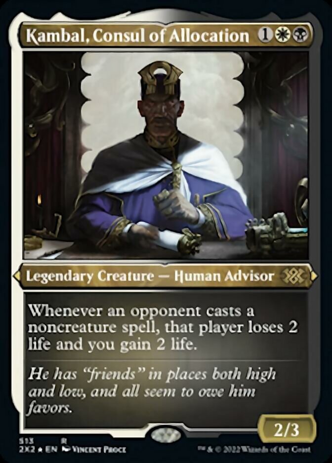 Kambal, Consul of Allocation (Foil Etched) [Double Masters 2022] Magic: The Gathering