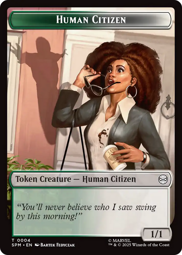 Copy // Human Citizen Double-Sided Token [Marvel's Spider-Man Tokens] Magic: The Gathering