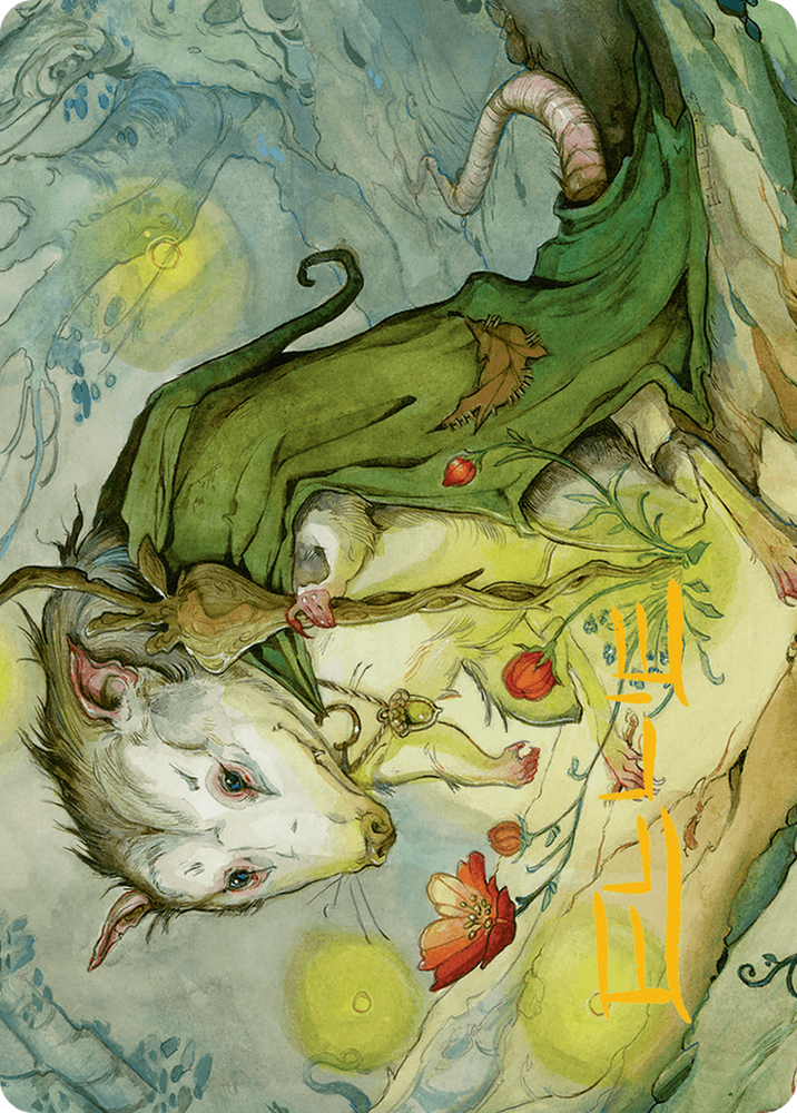 Tender Wildguide Art Card (Gold-Stamped Signature) [Bloomburrow Art Series] Magic: The Gathering