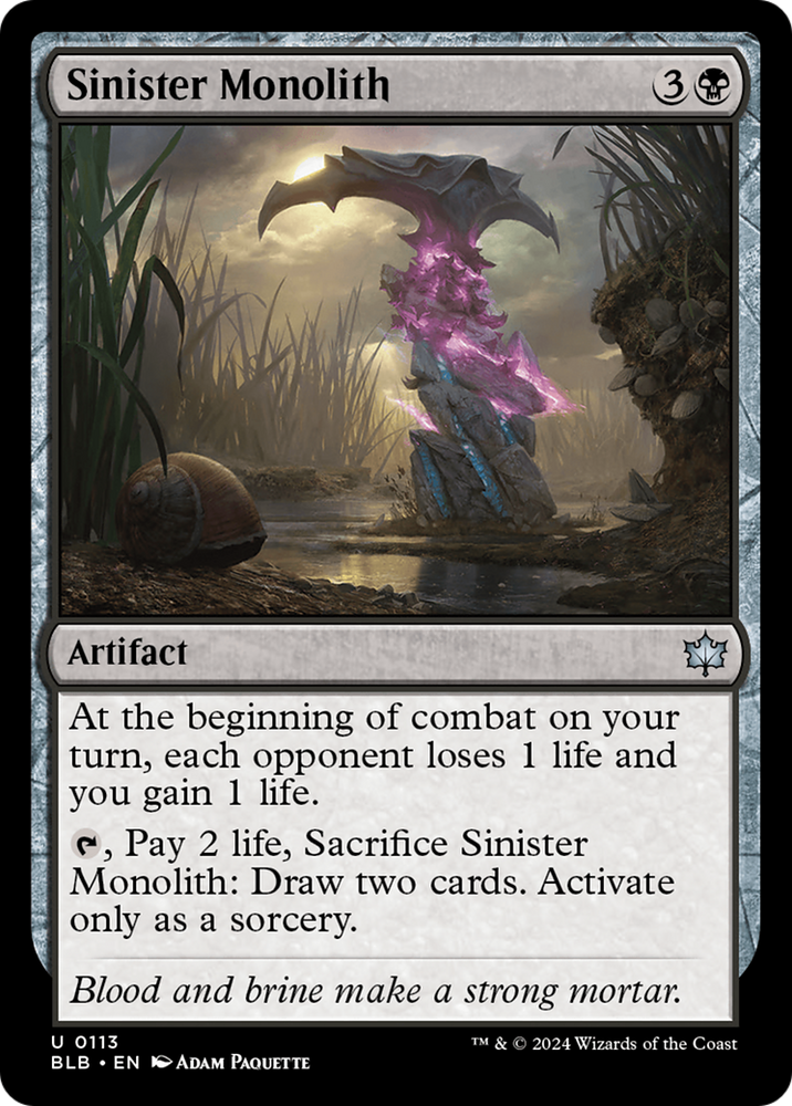Sinister Monolith [Bloomburrow] Magic: The Gathering