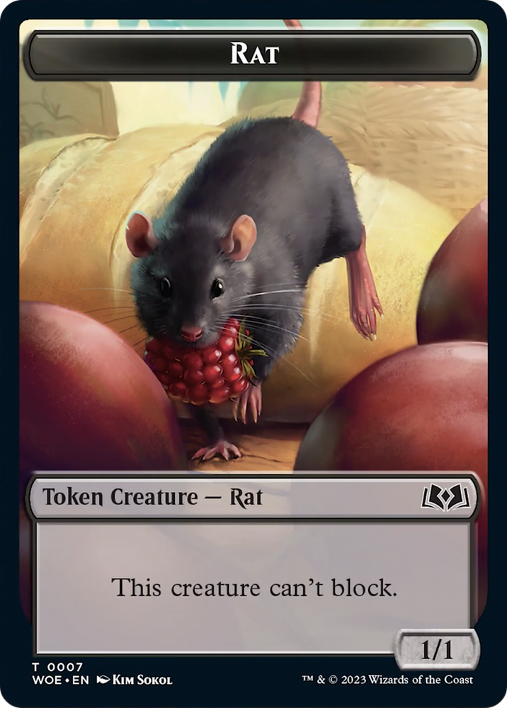 Rat Token [Wilds of Eldraine Tokens] Magic: The Gathering