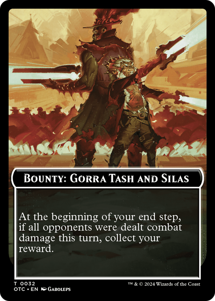 Bounty: Gorra Tash and Silas // Bounty Rules Double-Sided Token [Outlaws of Thunder Junction Commander Tokens] Magic: The Gathering