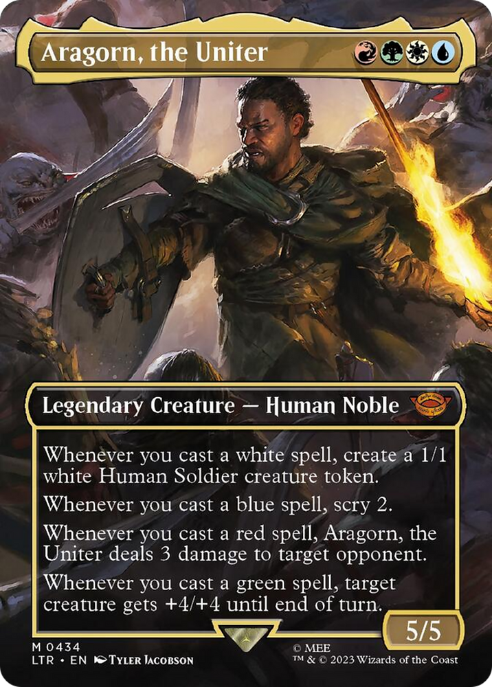 Aragorn, the Uniter (Borderless Alternate Art) [The Lord of the Rings: Tales of Middle-Earth] Magic: The Gathering