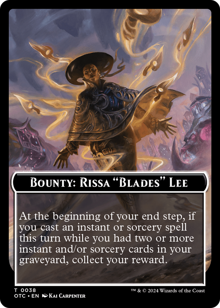 Bounty: Rissa "Blades" Lee // Bounty Rules Double-Sided Token [Outlaws of Thunder Junction Commander Tokens] Magic: The Gathering