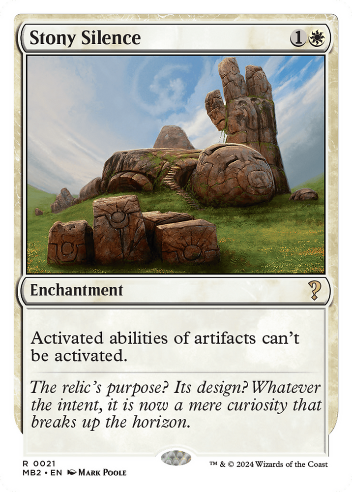 Stony Silence (White Border) [Mystery Booster 2] Magic: The Gathering