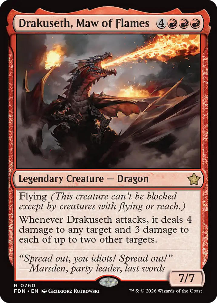 Drakuseth, Maw of Flames (0760) [Foundations] Magic: The Gathering