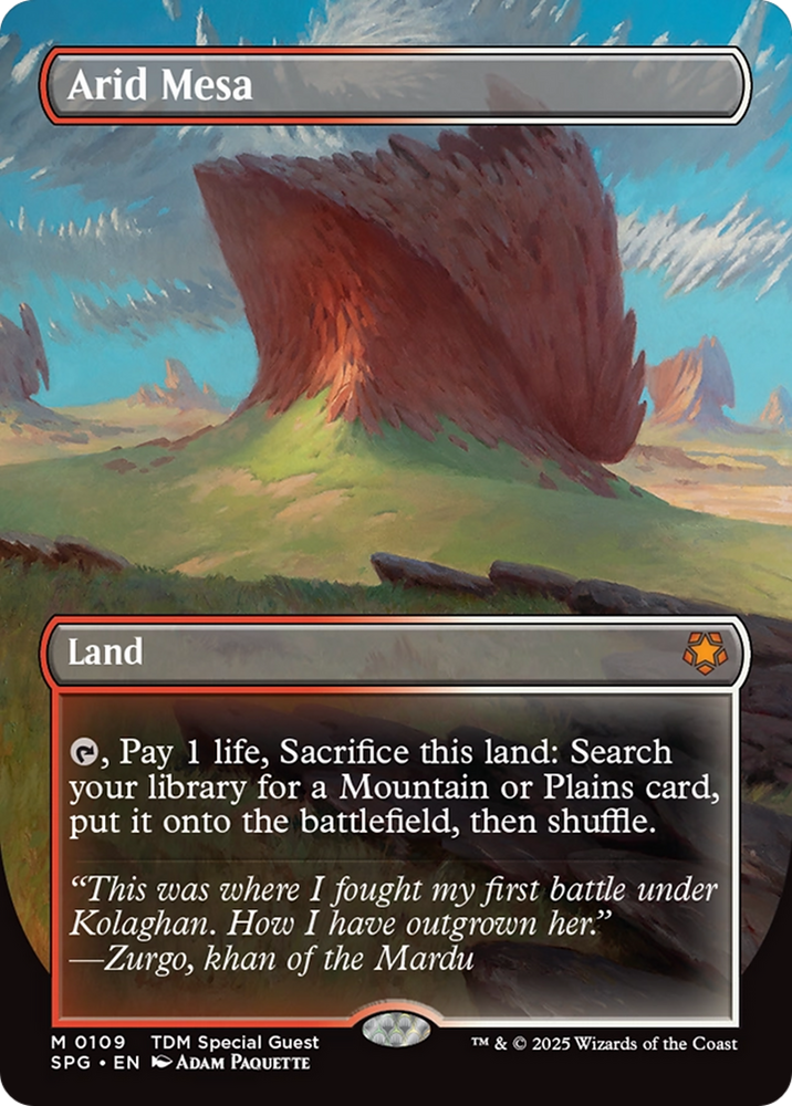 Arid Mesa (Borderless) [Tarkir: Dragonstorm Special Guests] Magic: The Gathering