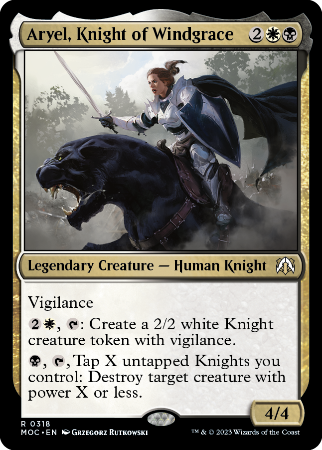 Aryel, Knight of Windgrace [March of the Machine Commander] Magic: The Gathering