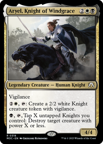 Aryel, Knight of Windgrace [March of the Machine Commander] Magic: The Gathering