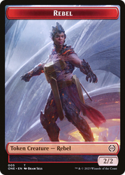 Rebel // Phyrexian Goblin Double-Sided Token [Phyrexia: All Will Be One Tokens] Magic: The Gathering