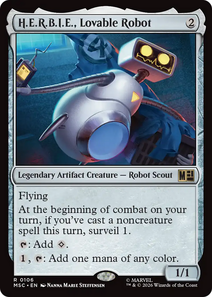 H.E.R.B.I.E., Lovable Robot (Surge Foil) [Marvel Super Heroes Commander] Magic: The Gathering