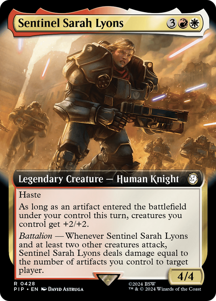 Sentinel Sarah Lyons (Extended Art) [Fallout] Magic: The Gathering