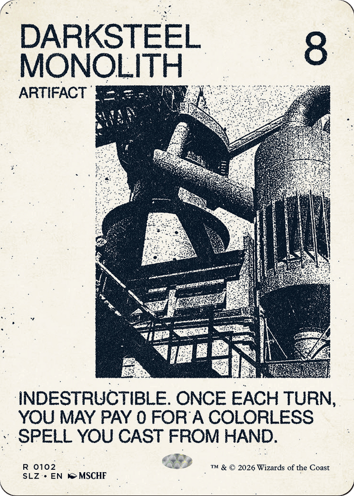 Darksteel Monolith (0102) [Secret Lair x MSCHF: The Zeta Set] Magic: The Gathering