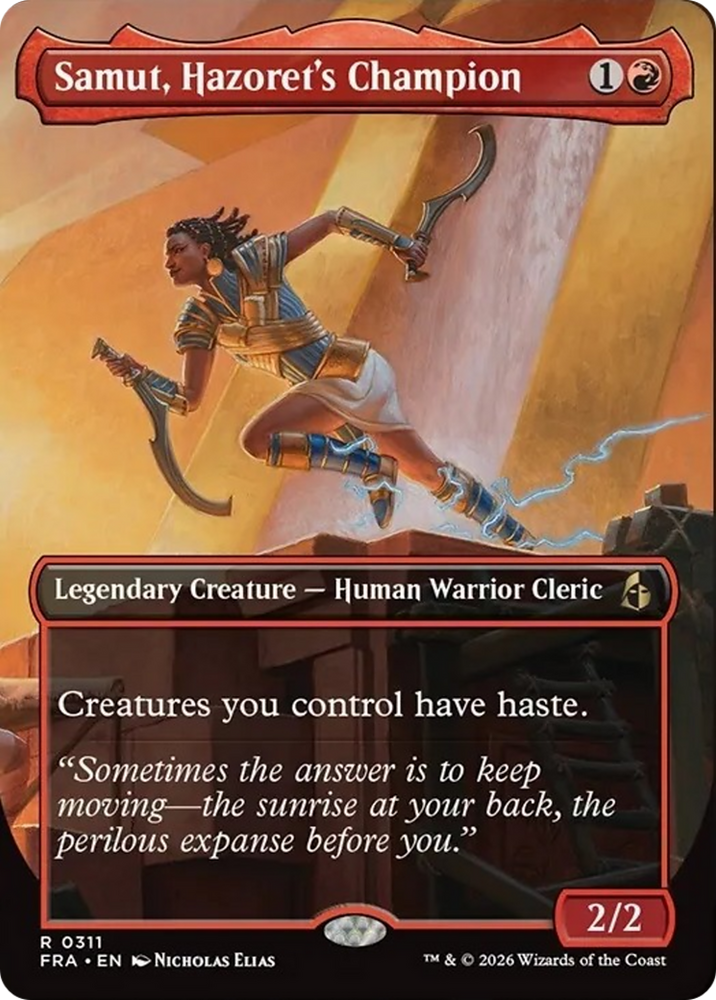 Samut, Hazoret's Champion (Borderless) [Reality Fracture] Magic: The Gathering