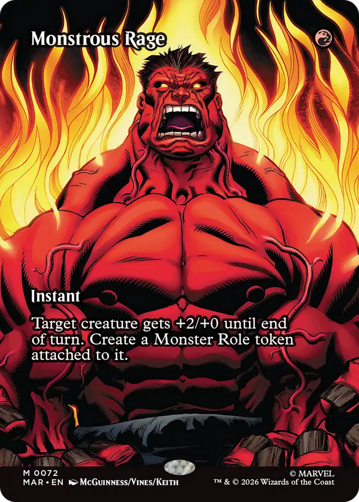 Monstrous Rage (Borderless) [Marvel Universe: Eternal-Legal] Magic: The Gathering