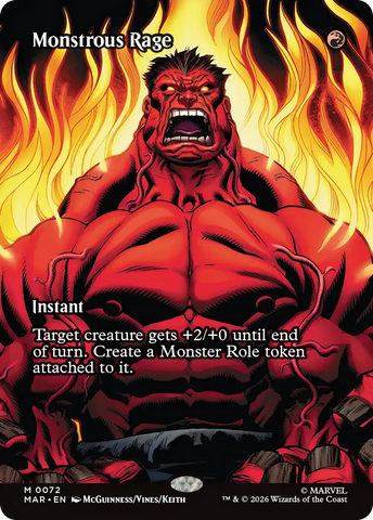 Monstrous Rage (Borderless) [Marvel Universe: Eternal-Legal] Magic: The Gathering