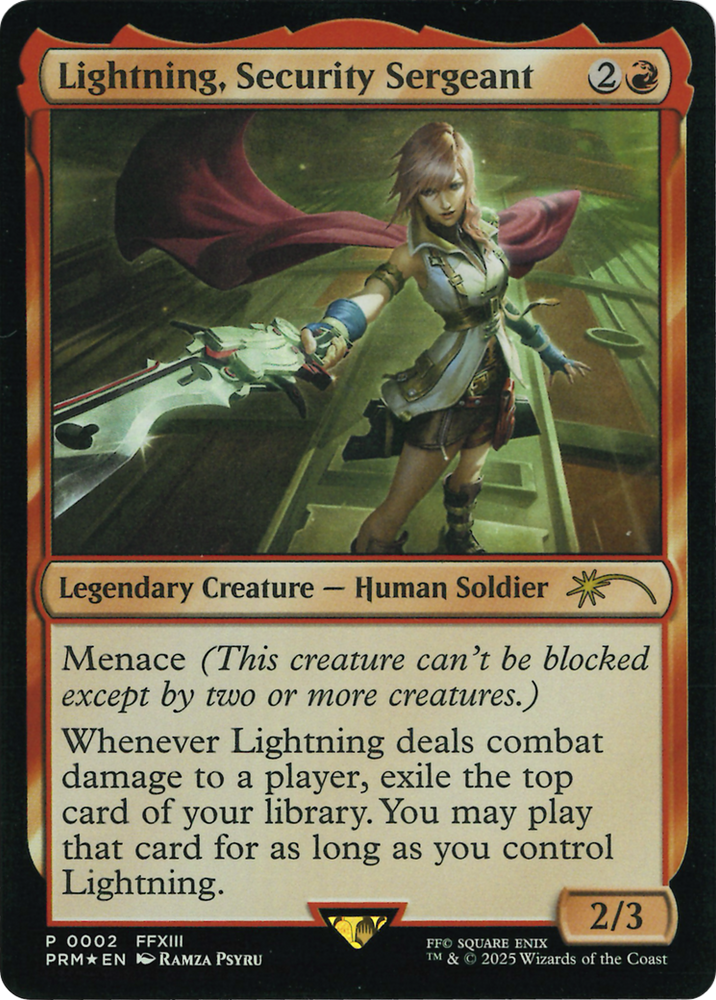 Lightning, Security Sergeant (Costco Bundle) [FINAL FANTASY Promos] Magic: The Gathering