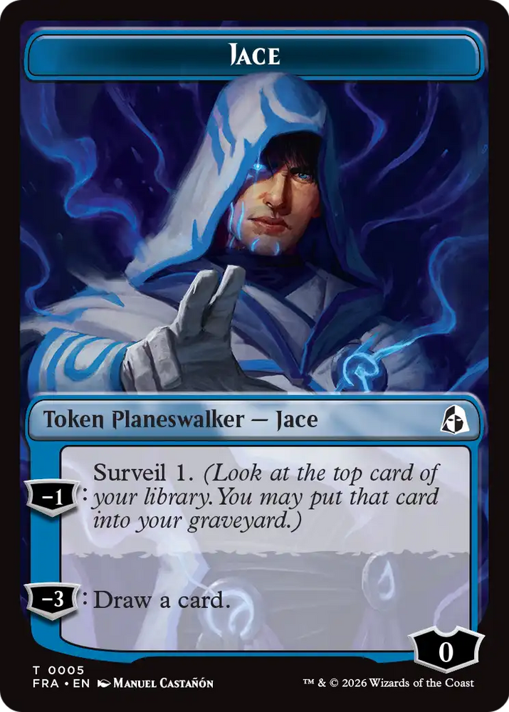 Spirit // Jace Double-Sided Token [Reality Fracture Commander Tokens] Magic: The Gathering