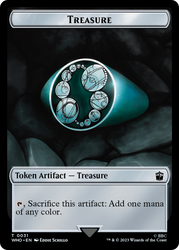 Dalek // Treasure (0031) Double-Sided Token [Doctor Who Tokens] Magic: The Gathering