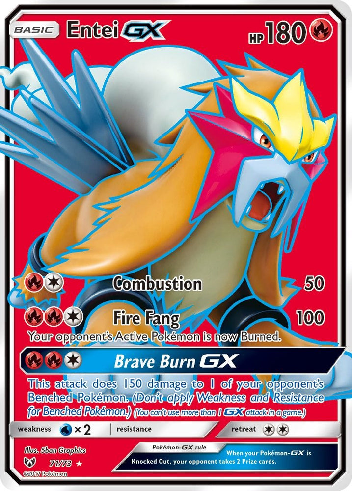 Entei GX (71/73) (Full Art) [Sun & Moon: Shining Legends] Pokémon